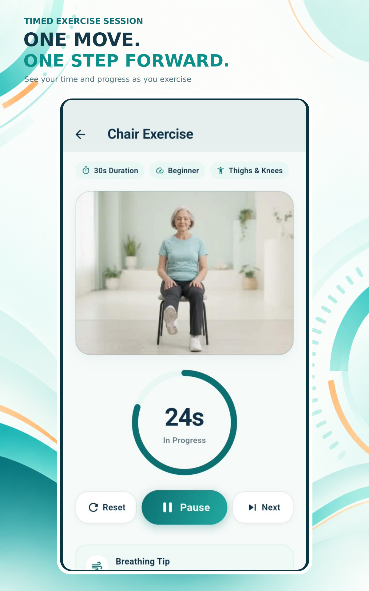 Chair Exercise for Seniors timed exercise promotion